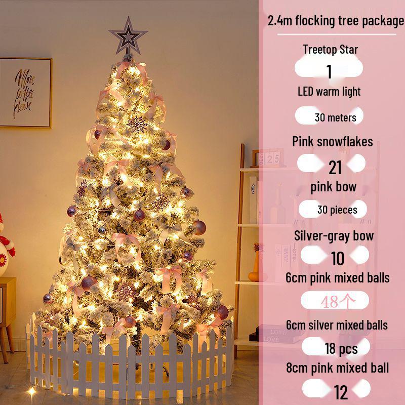 Handmade DIY Christmas Tree with Lights and Large Ornaments - New Household Style