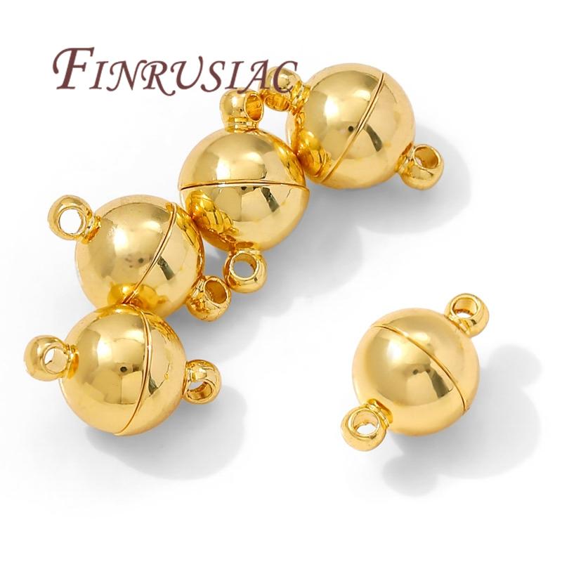 10mm 18K Gold Plated Brass Magnetic Clasps For Bracelets,Jewelry Clasps Connectors,Necklace Clasp,DIY Jewelry Making Supplies