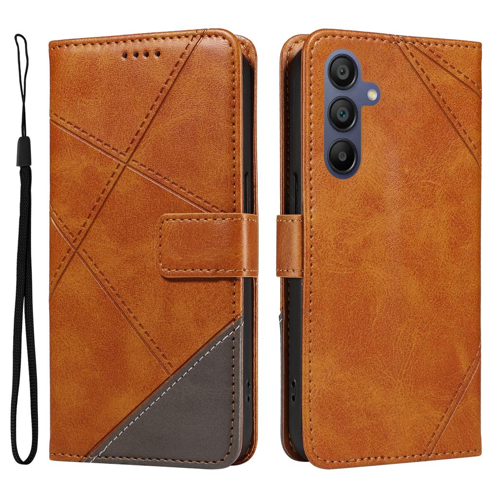 For Samsung Galaxy A17 5G/A17 4G/A26 5G/A16 5G/A16 4G Case Leather Geometric Line Wallet Phone Cover with Wrist Strap