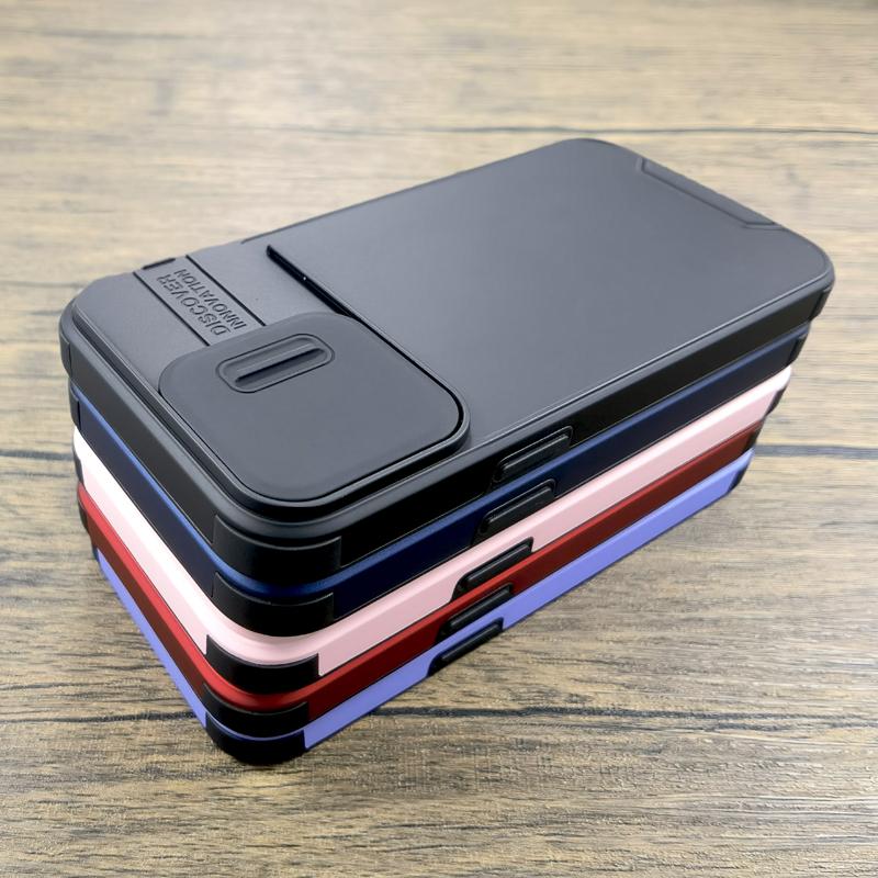Luxury Slide Camera Cap Cover Case For 17 16 15 14 13 12 11 Pro Max Air 17Pro IPhone16 IPhone15 IPhone14 IPhone13 ProMax