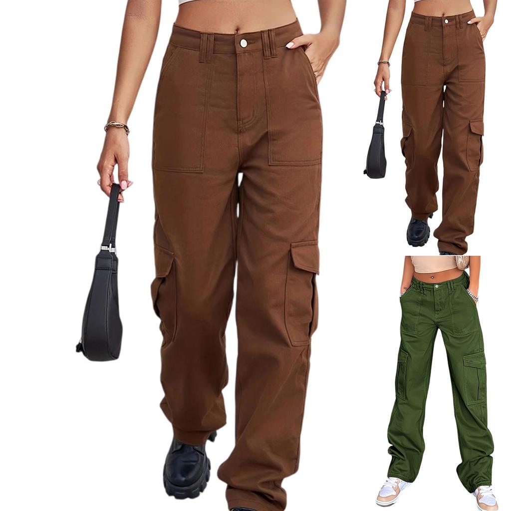 Women's High Waist Washed Women's Jeans Fashionable Versatile Straight Leg Pants
