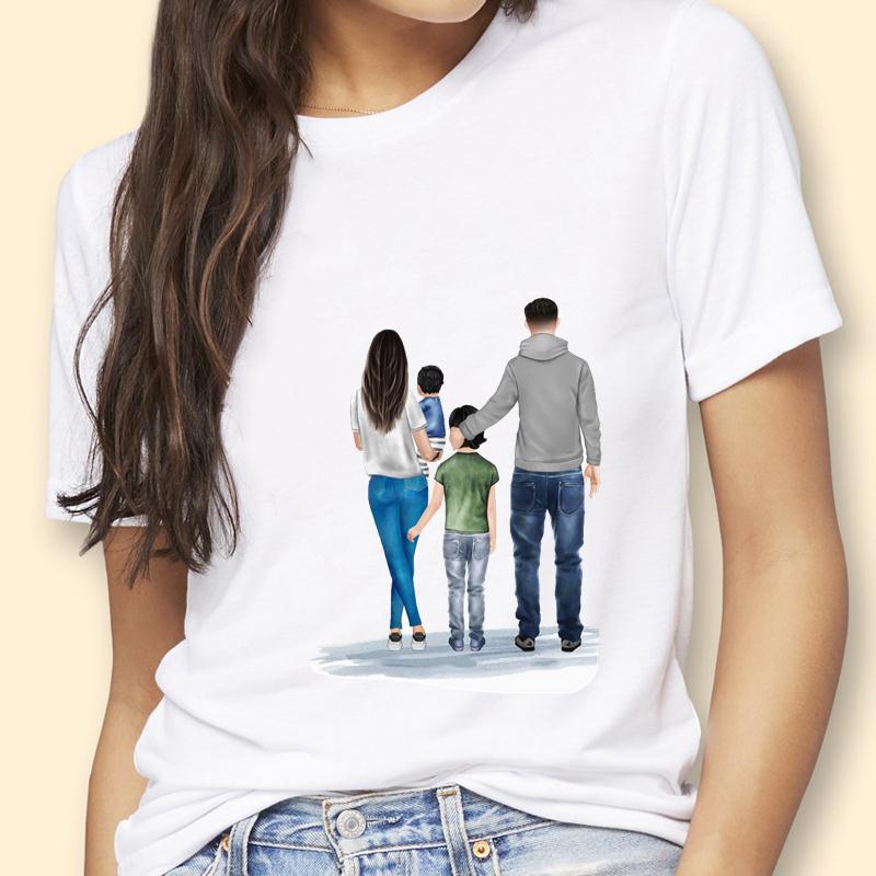 Mothers Day Theme Cute Cartoon Trend ShortSleeved Womens TShirt Polyester Fabric Simple AGeneration Style