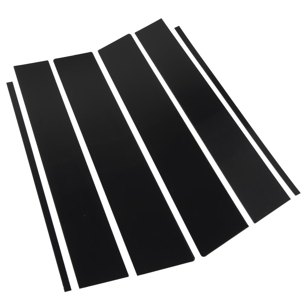 6 Pcs B Pillar Door Trim Molding Glossy Black PC Window Post Protector Cover for Hilux 2015 to 2023