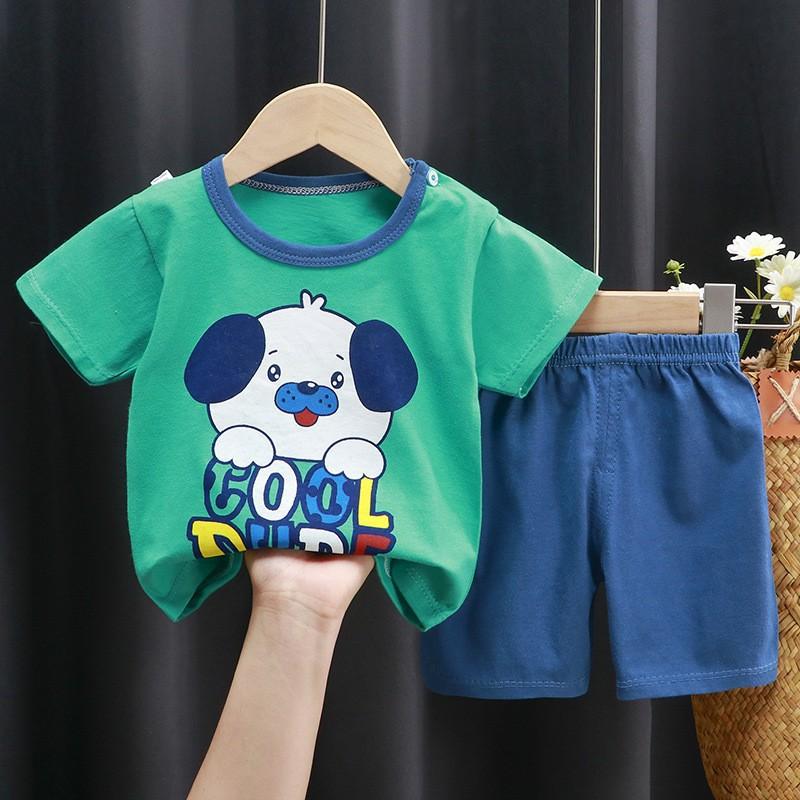 Children's Cotton T-shirt Set - Summer Boys' Casual Short-sleeved Shorts 2-piece Set