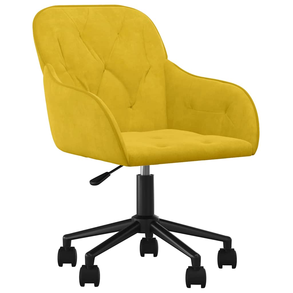 Dining Room Chairs 2 Pcs Swivel Yellow Velvet