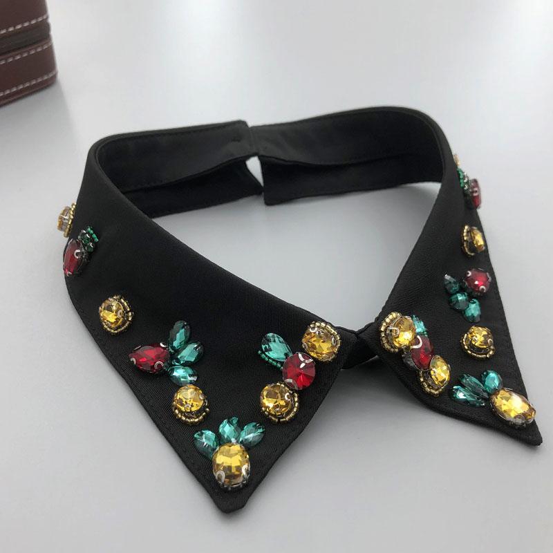 Beading Fake Collar Women Elegant Diamond Detachable Collars for Woman False Shawl Shoulder Wrap Lapel False Collars Woman Tie