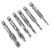 6PCS High Speed Steel 6.35mm Hex Shank Tap Drill Bit Compound Tap M3CelsiusM4CelsiusM5CelsiusM6CelsiusM8CelsiusM10 (Type A)