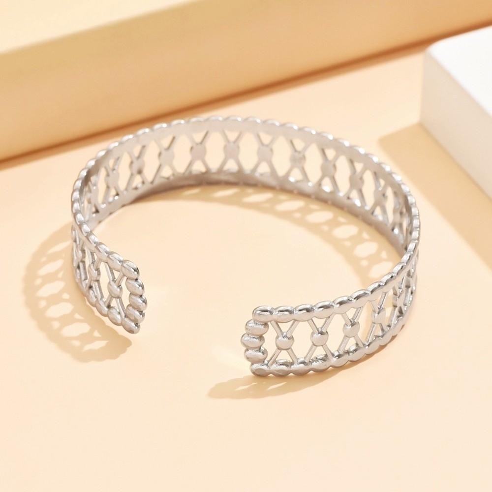 Stackable Geometric Bangle Vintage Style Stainless Steel Bangle Cuff Bangle Bracelet  for Gifts