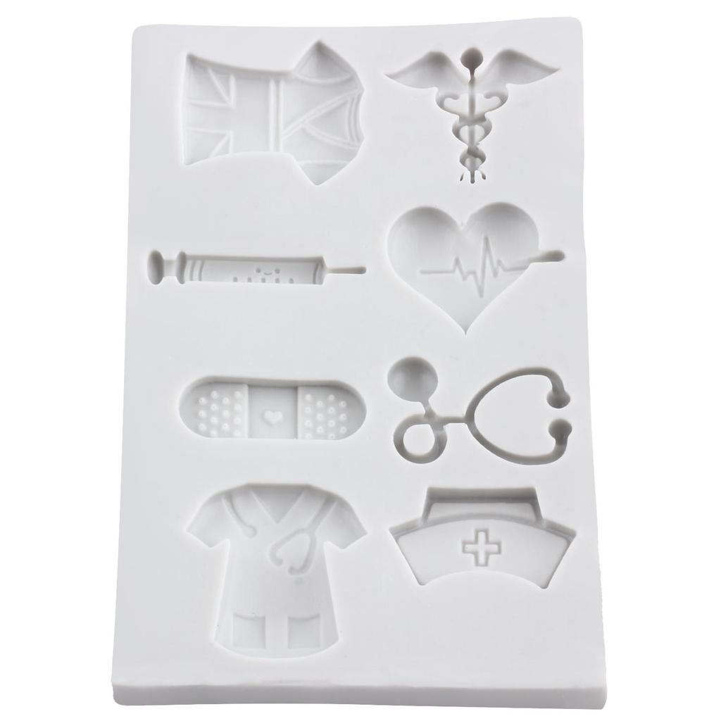 Nurse Uniform Silicone Mold Medical Equipment Fondant Molds Cake Decorating Tools Cupcake Topper Candy Resin Clay Chocolate Gumpaste Mold
