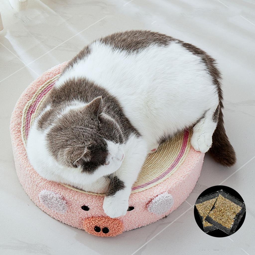 Cat Scratcher Bed Sisal Round Shape Cat Scratcher Lounge Bed for Claw Sharpening Furniture