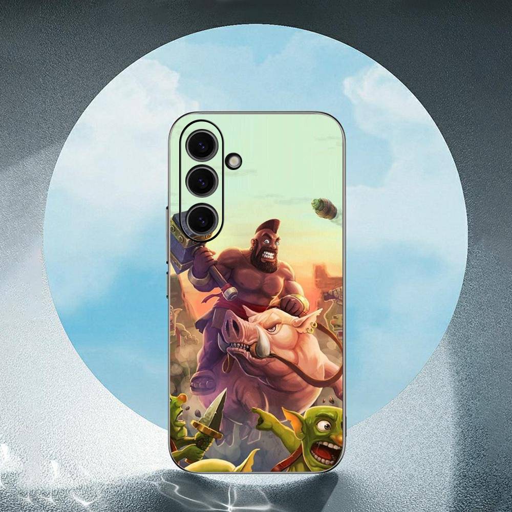 C-Clash Royale For Samsung Galaxy S25 S24 S23 Ultra S22 S21 Plus S20 Black Soft Silicone Protective Case