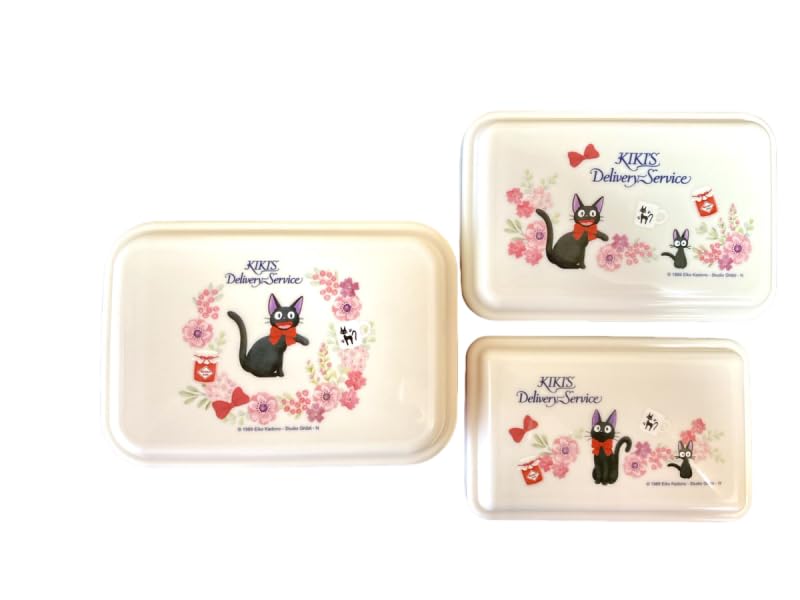 Studio Ghibli Delivery Service French Set Lunch Sealable Soft and Made in Top Middle Bottom Antibacterial Kiki's (3-Piece Box, Containers,