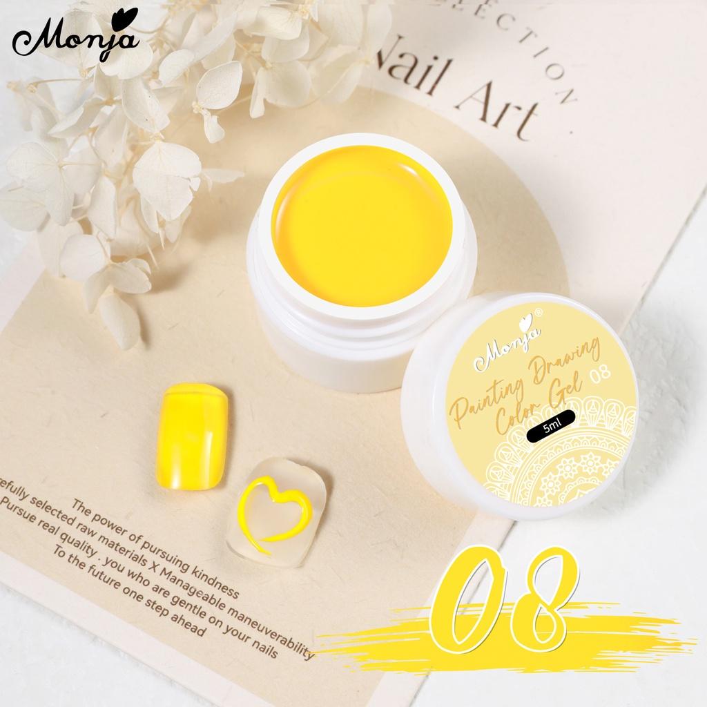 monja 5ml 12 barev Gel na malování nehtů UV lak Kreslení Černá Bílá Salonní barvy Lak Semipermanentní Vylepšení Manikúra Design Nástroj
