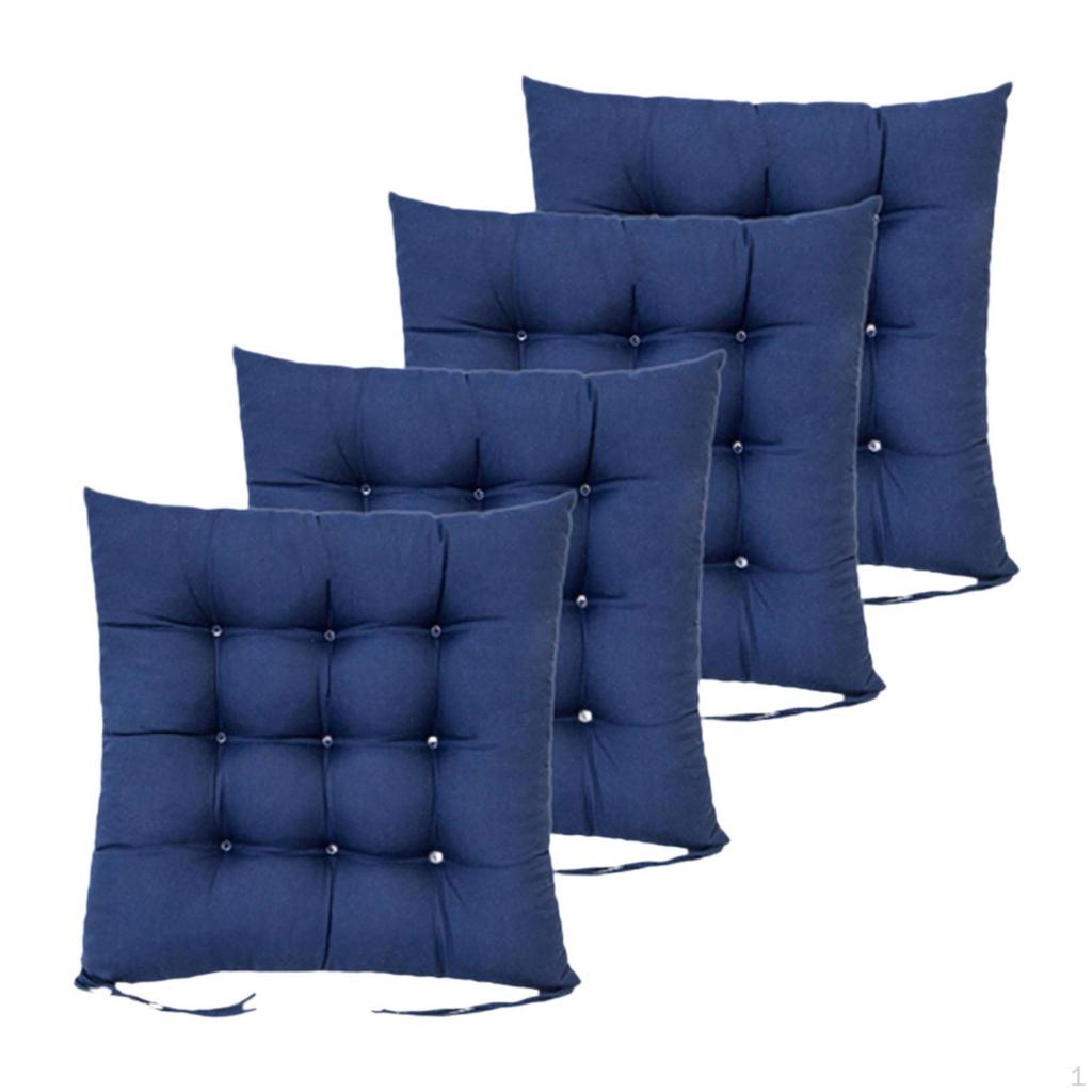 4 Almofadas para Cadeiras de Jantar com 16 Pontos Fixos, Macias e com Laços para o Quarto.