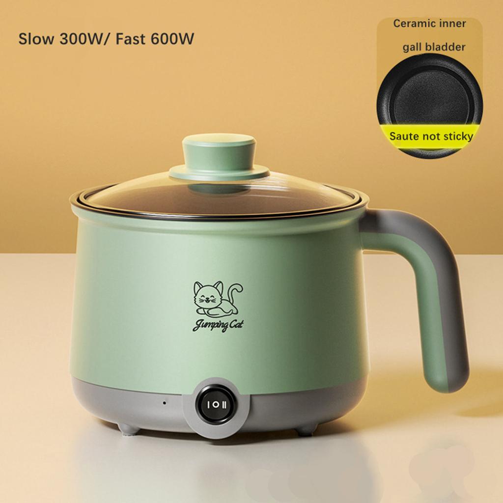 Marmite électrique 1,8 L avec cuiseur vapeur, marmite portable multifonction, cuiseur à ramen antiadhésif pour œufs, soupe, flocons d'avoine, steak, boulettes