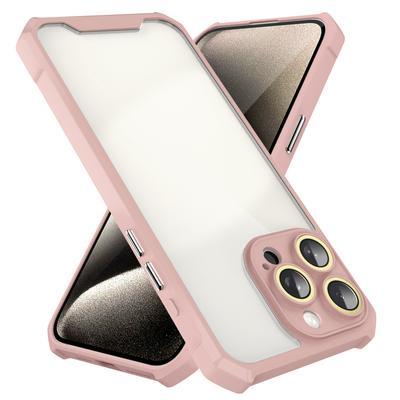 For iPhone 13 Pro Case Acrylic+TPU Reinforced Corners Protective Cover with Lens Film