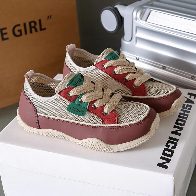 Mode 2024 Neue Casual Niedrigen Ferse Turnschuhe für Frauen Heißer Verkauf Sommer Mischfarben Damen Schuhe Lace-up Pu frauen Vulkanisieren Schuhe