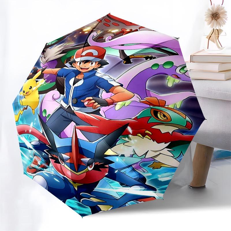 

1pc Pokémon Pikachu & Friends Automatic Opening Folding Umbrella - 3-Fold Design, 8-Bone Iron Frame Outdoor Umbrella - Perfect Gift for Fans, Traveler