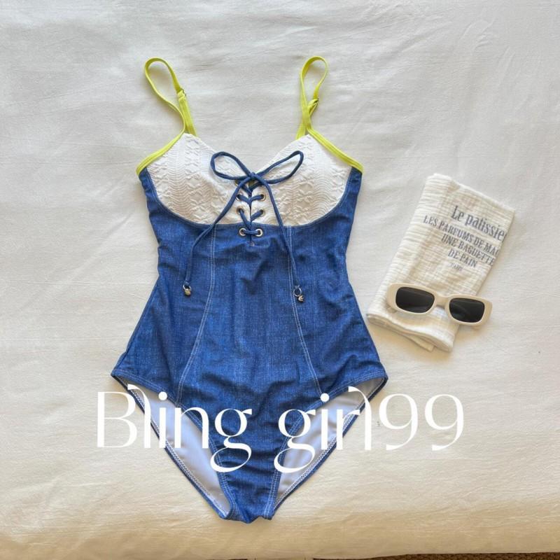 

Cowboys Are Very Busy To Cover Meat Show Off Slimming Sling One-piece Swimming Suit Women Korean Ins Wind Hot Beach Vacation L