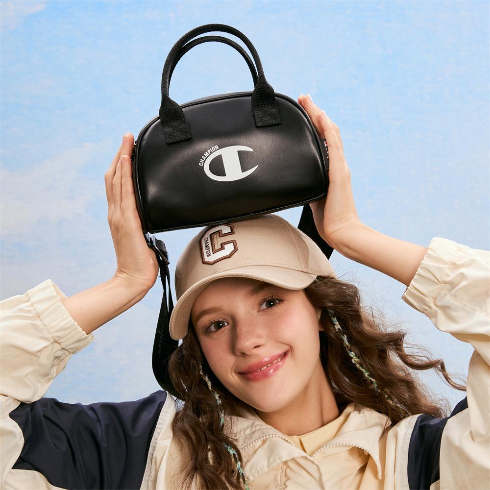 New Champion PU Bowling Bag, Shoulder Bag, Crossbody Bag, Handbag Regular Unisex Black/Milk White/Silver White/Pink Red U5AACPU72