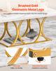 Coffee Table, Modern Faux Marble Coffee Table, 2-Tier Rectangle Center Desk with Geometric Legs, Minimalist Sturdy Metal Frame Accent End Desk for
