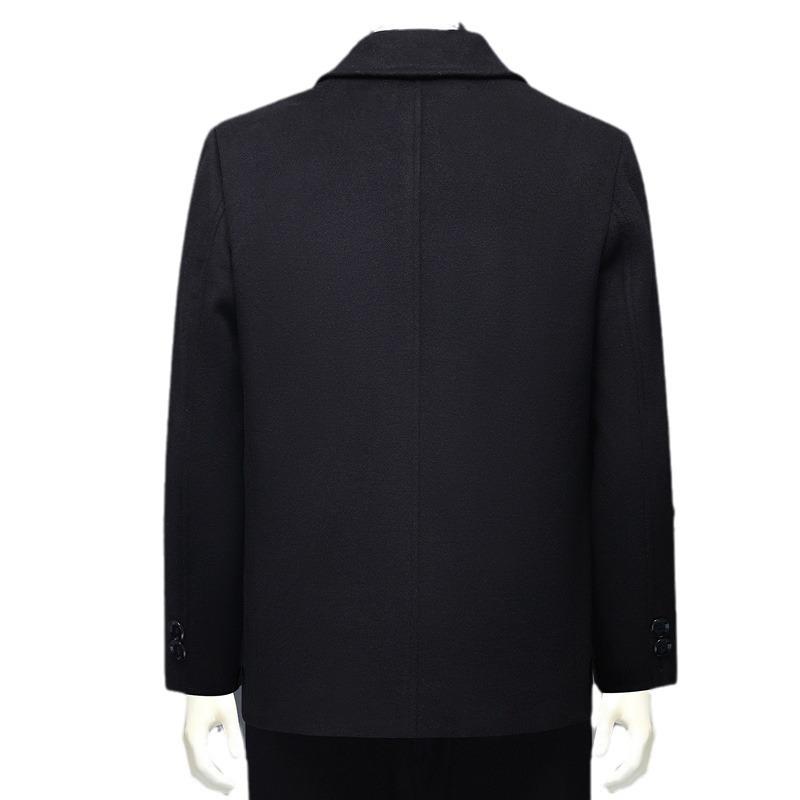 Winter cashmere coat men's short middle-aged and elderly business down jacket liner jacket thick woolen coat