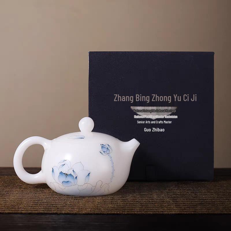 Ice Jade Hand-Painted Ceramic Xishi Teapot