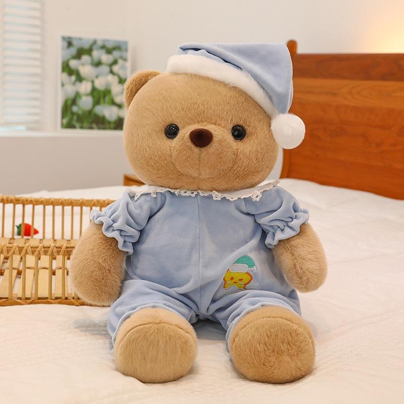 

Cute good night bear plush toy couple bear doll throw pillow pajamas bear doll throw pillow children s gift 40cm【0.25kg】 синий