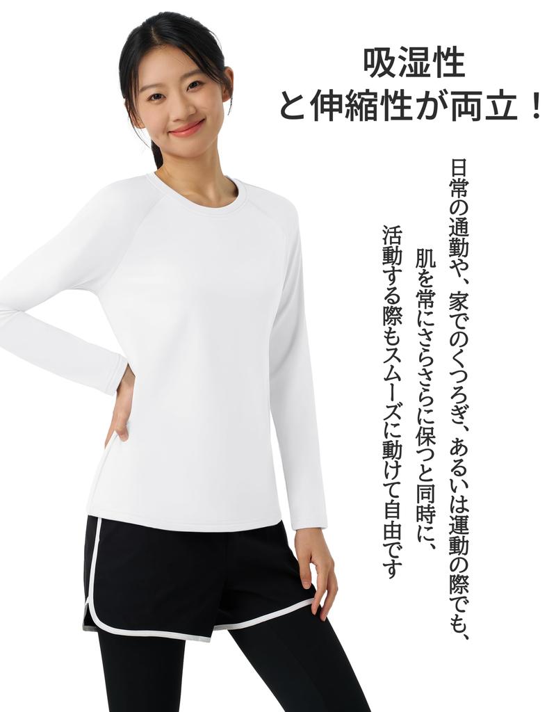 KEFITEVD Long Sleeve Plus Solid Perfect for and Outdoor Size L Women's T-Shirt, Size, Fleece-Lined, Quick-Drying, Color, Sports, Hiking, Yoga,