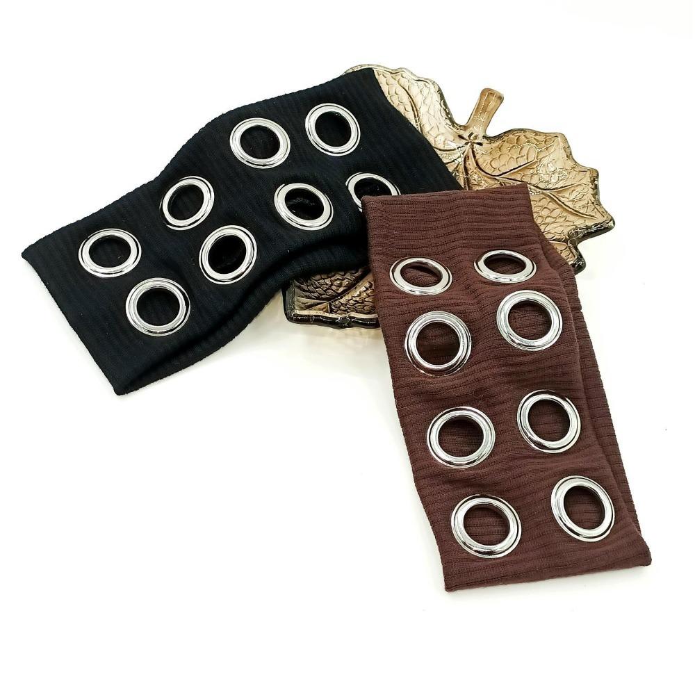 Steampunk Punk Kopftuch mit Ösen Metall Grunge Stil Stirnbänder Haarstyling-Accessoire