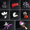 Spooky Season Fashionable Brooch Pin Spooky Seasonal Pumpkin Ghost Broomstick Metal Pin Jewelry for Unique Gift Idea