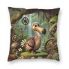 Steampunk Dodo Square Pillowcase Polyester Linen Velvet Pattern Zip Decorative Home Cushion Case