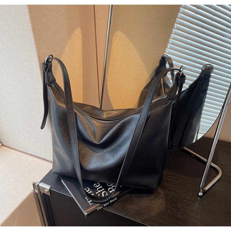 Popular Casual Soft Leather Commuter Shoulder Bag Women's New Large-capacity Fashion Messenger Tote Bag