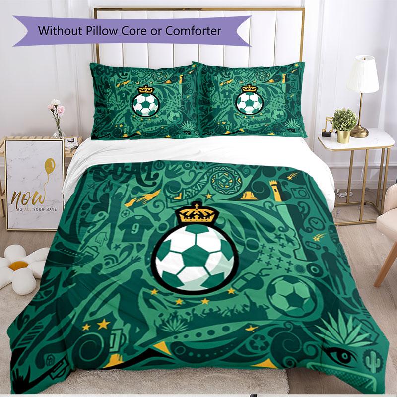 3pcs Duvet Cover Set (1*Duvet Cover + 2*Pillowcase, Without Core), Club Santos Laguna Print Soft All‑Season Bedding Set, Home Bedroom Decor Gift