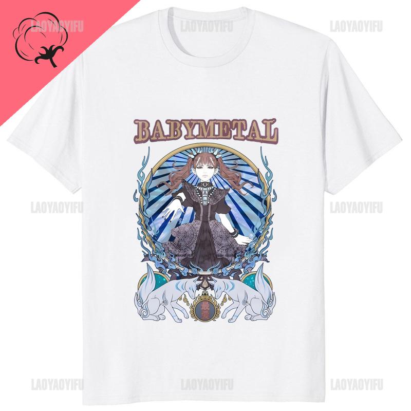 BABYMETAL Pop Metal Band Stampa Cotone Fan Idol T-shirt Moda Casual Streetwear Abbigliamento Uomo Hip Hop Hipster Donna T-shirt