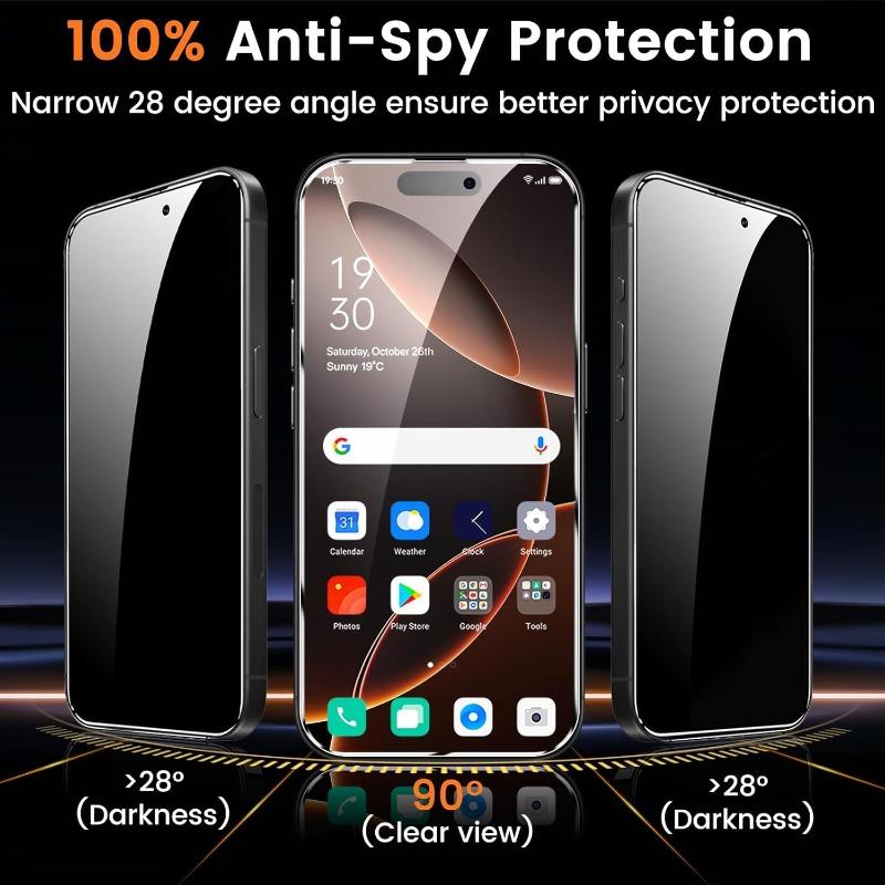 3PCS Privacy Tempered Glass For iPhone 16 15 14 13 12 11 Pro Max Anti-Spy Screen Protectors for iPhone XS Pro Max XR 7 8 Plus SE
