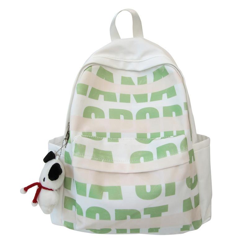 

Студенческий школьный рюкзак, женский рюкзак с буквенным принтом, школьный рюкзак большой емкости зелёный