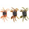 3pcs 10cm Crab Lures w/Hooks - 3D Simulation ABS Soft Bait | Saltwater Winter Fishing | Multi-Color (Orange/Black/Red), Lure Kit