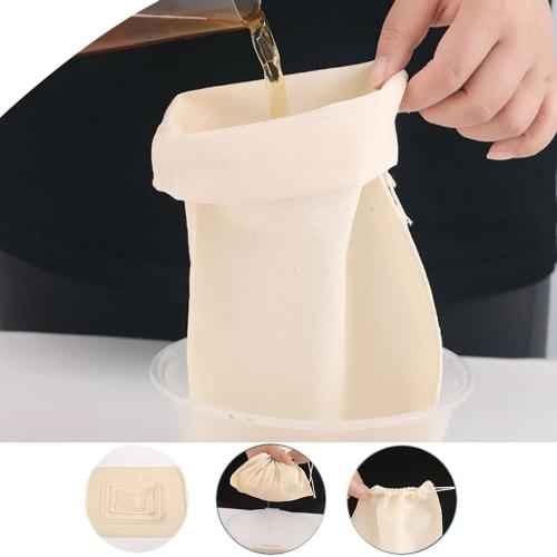 Desirable High-Density Straining Bags, Set of 3, for Tofu Making, Cheese Straining, Squeezing, Steaming, and Draining Yogurt. Reusable, All-Purpose Co