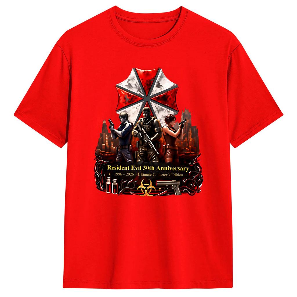 Resident Evil 30th Anniversary RE9 Cotton TShirts  Novelty Tshirt for Unisex Summer Y2K Casual Print Short Sleeve Clothing
