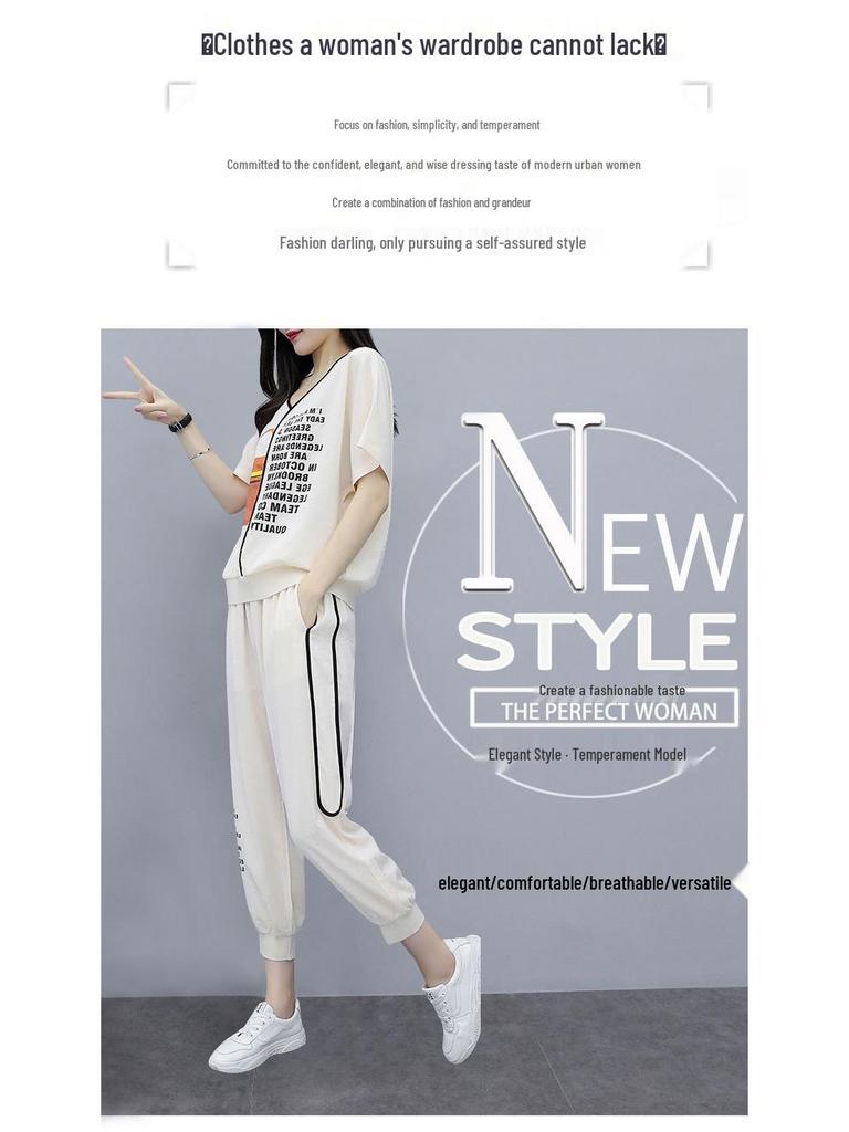 2025 Damen Übergröße Schlankmachendes Zweiteiler-Set: Modisches Sommer-Outfit für einen schmeichelhaften, jugendlichen Look