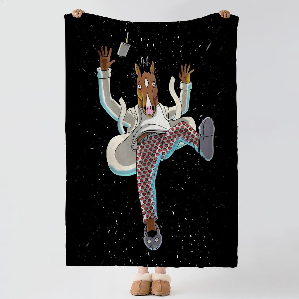 cartoon B-BoJack Horseman-n Throw Thick Comfort Flannel Quilt, Multi-scene Use Indoor Outdoor Daily Nap