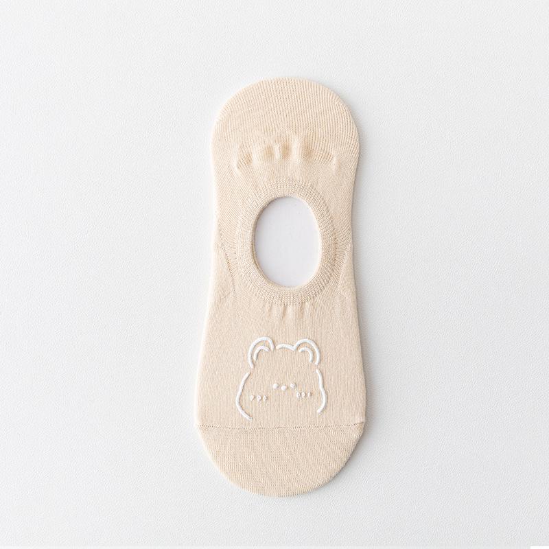 

Женские нескользящие носки-лодочки из чистого хлопка – дышащие, невидимые, тонкие, летний дизайн One Size телесный