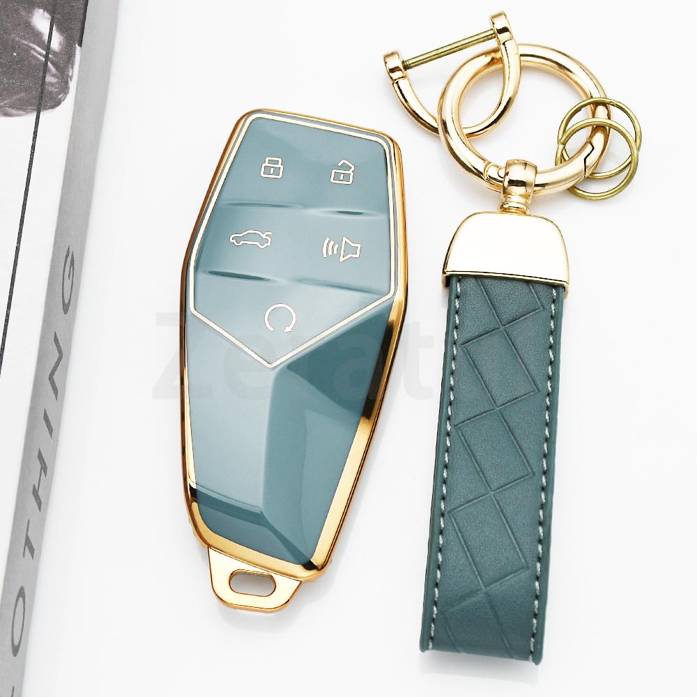 Gold Edge Tpu For Mg One Tpu Car Key Case Cover Keyless Holder For Roewe Shell Fob Keychain Accessories