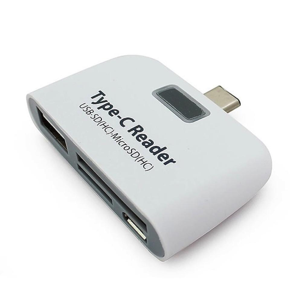

Кардридер Smart 4-в-1 для ноутбука ПК, прочный, для телефона, TF, Micro SD, с портом для зарядки Micro USB, USB 3.1, универсальный адаптер Type C, OTG белый