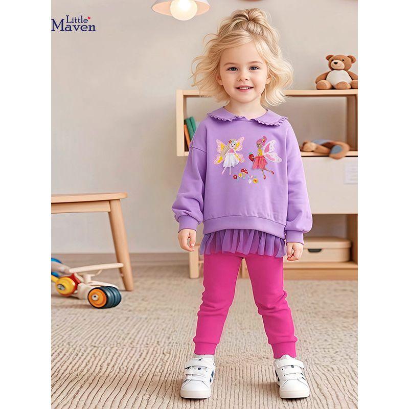 Little Maven European and American Children's Clothing Manufacturer Cartoon Patch Embroidery Girls' Suit Autumn Cute Children's Suit