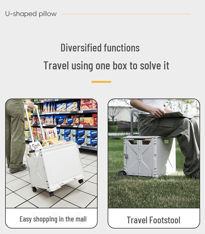 Tragbarer Faltbarer 4-Rad-Einkaufswagen für Lebensmittel und Camping-Aufbewahrung