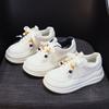 Platform White Shoes Women's Autumn New Round Head Lace-up Versatile Height-increasing Sports and Leisure Shoes Small Board Shoes