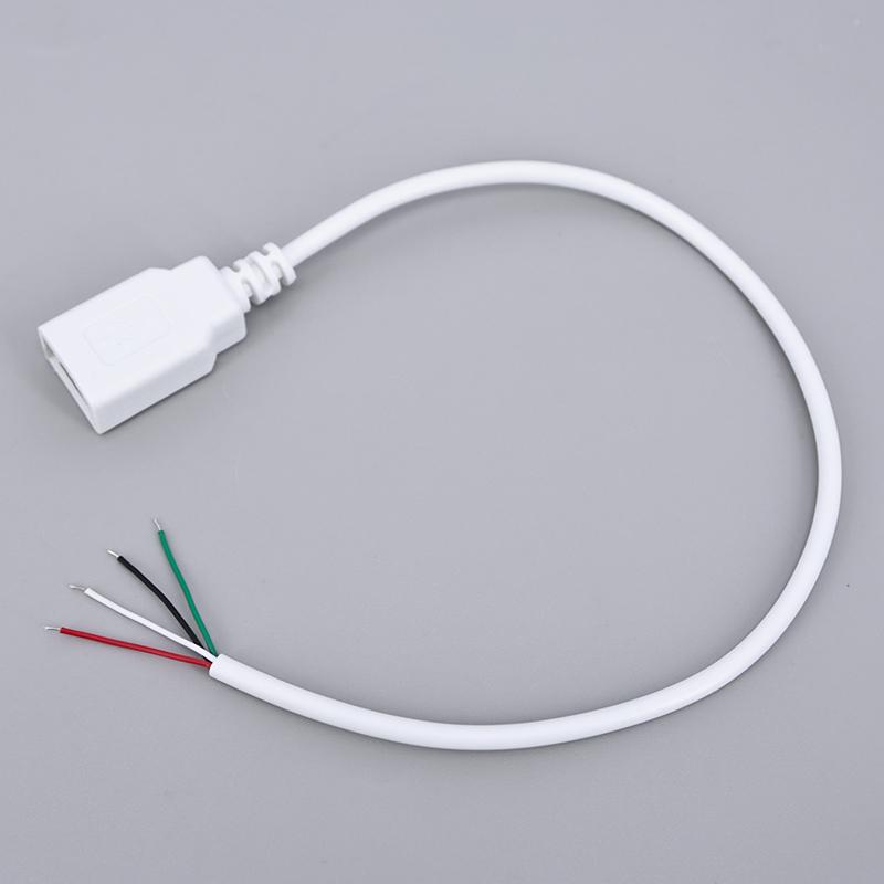 5V 2pin 4Pin USB 2.0 Female Power Supply Cable Wire Jack Charging Extension Connector white 0.3m 1m for computer accessories