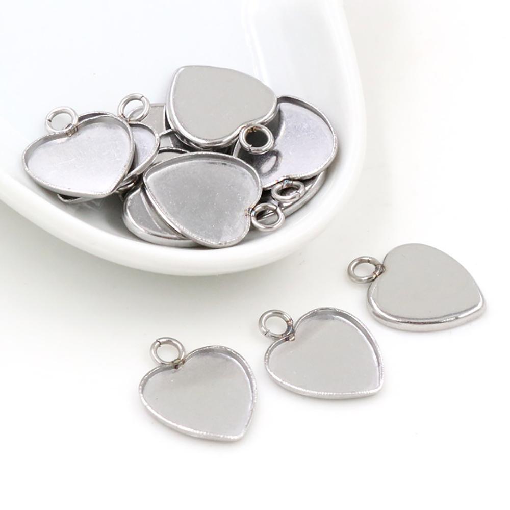 New 20pcs 12mm Inner Size Stainless Steel Gold Plated Single/Double Loop Style Cabochon Base Cameo Setting Charms Pendant Tray
